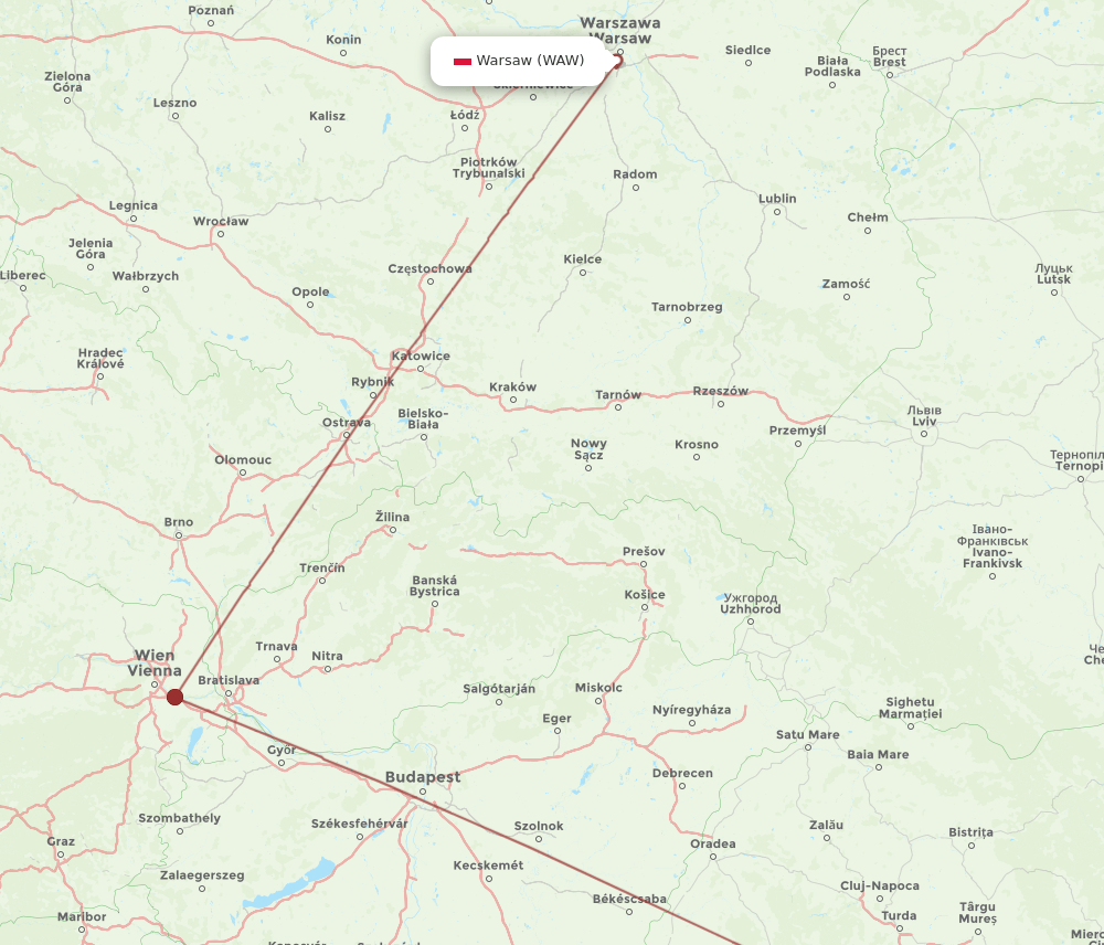 WAW-SBZ flight routes