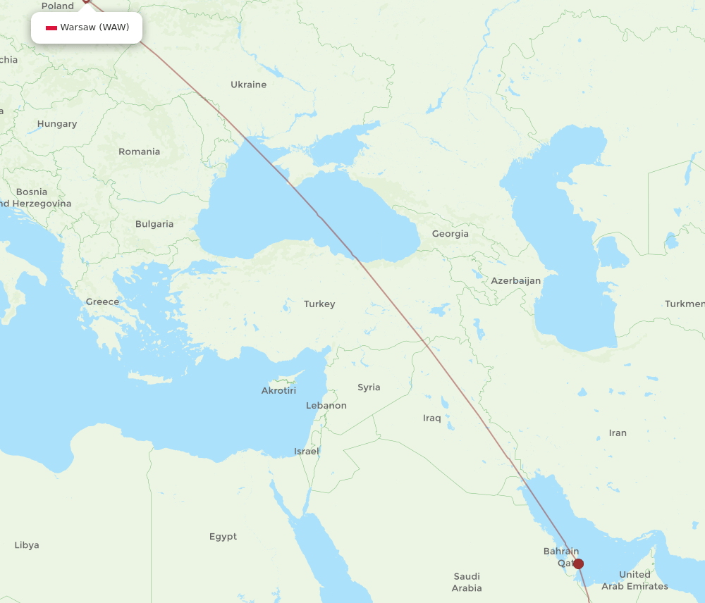 WAW to SLL flights and routes map