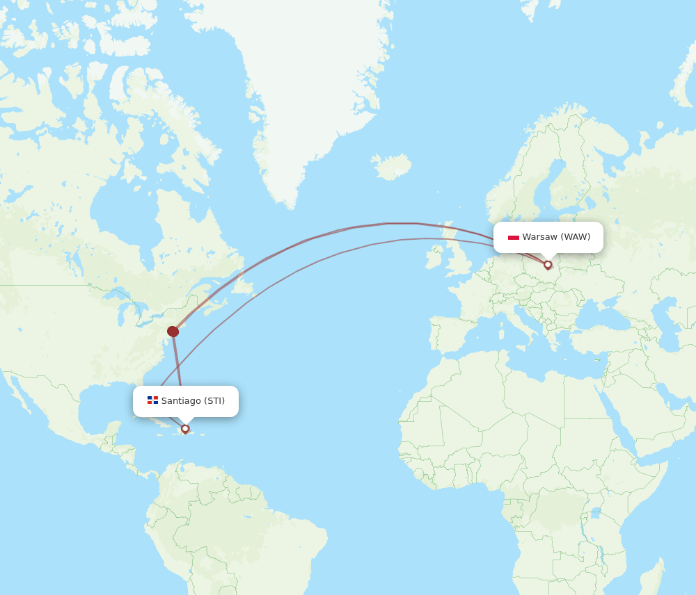 WAW-STI flight routes
