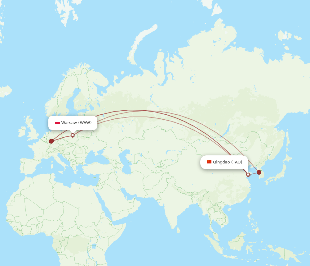 WAW-TAO flight routes
