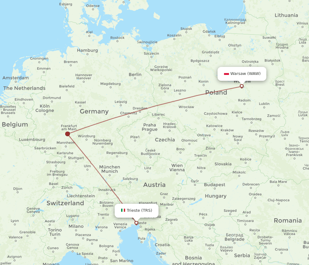 WAW-TRS flight routes