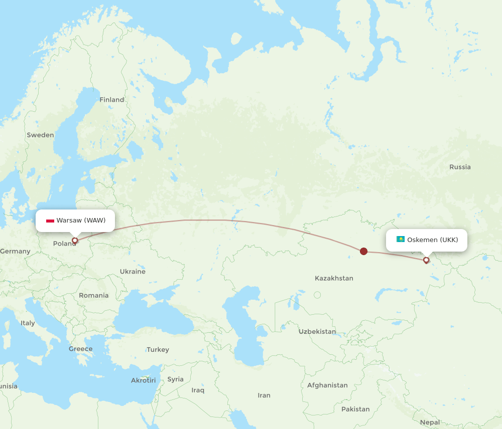 WAW-UKK flight routes