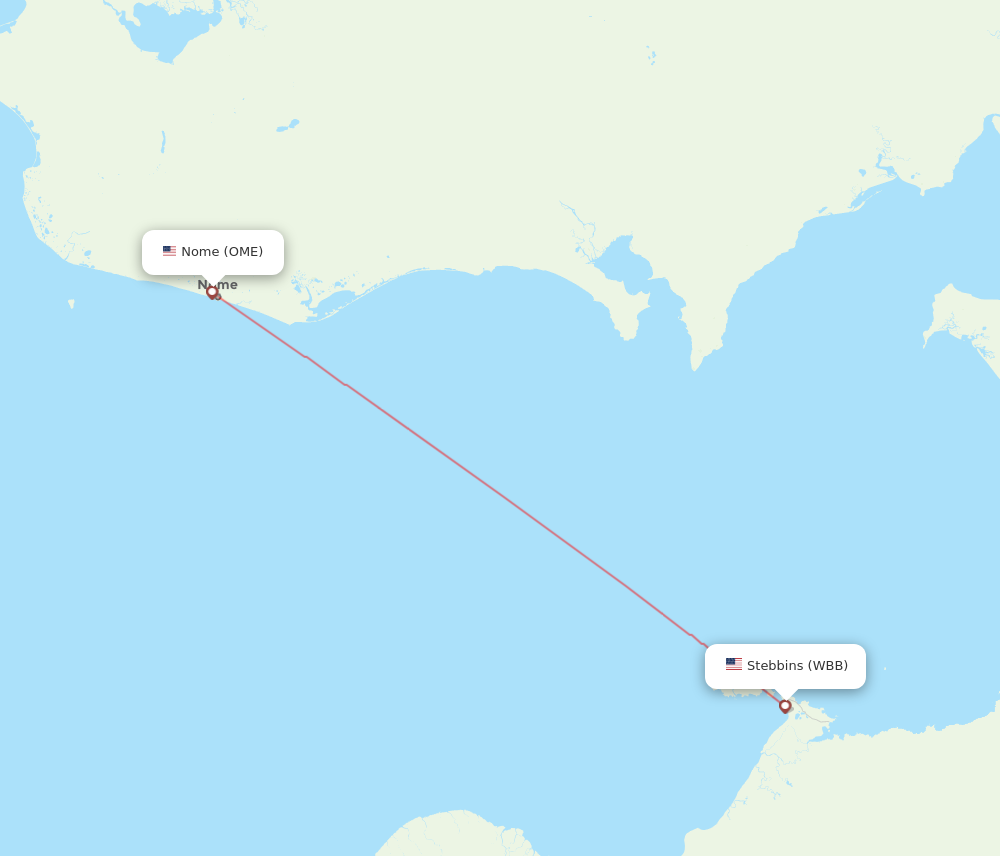 WBB to OME flights and routes map