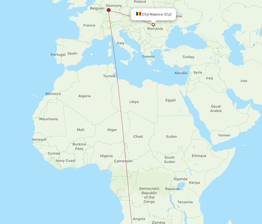 WDH-CLJ flight routes