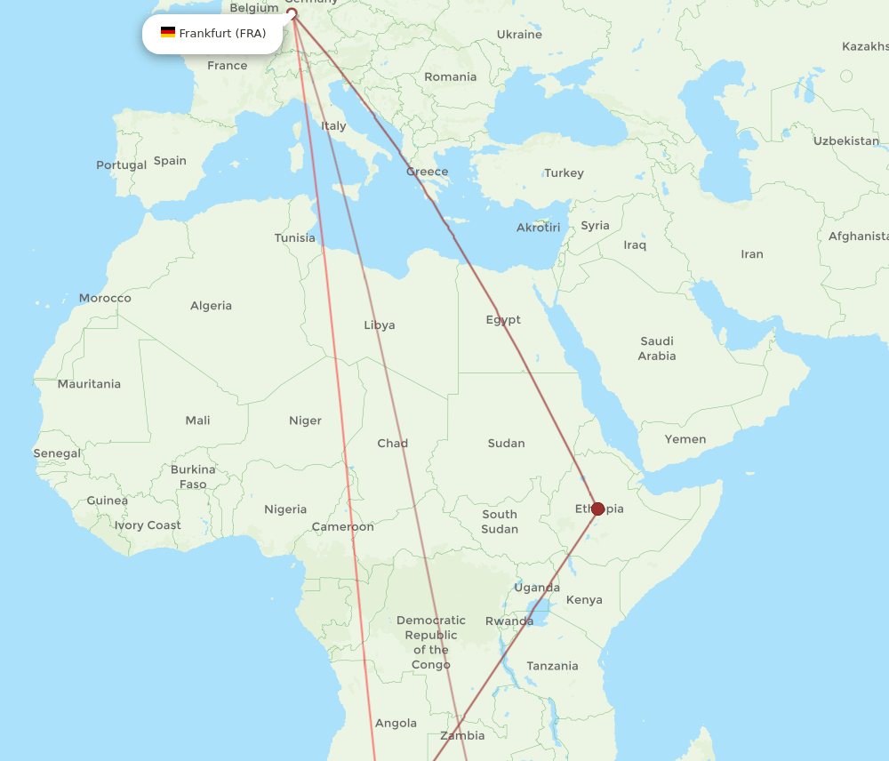 WDH-FRA flight routes