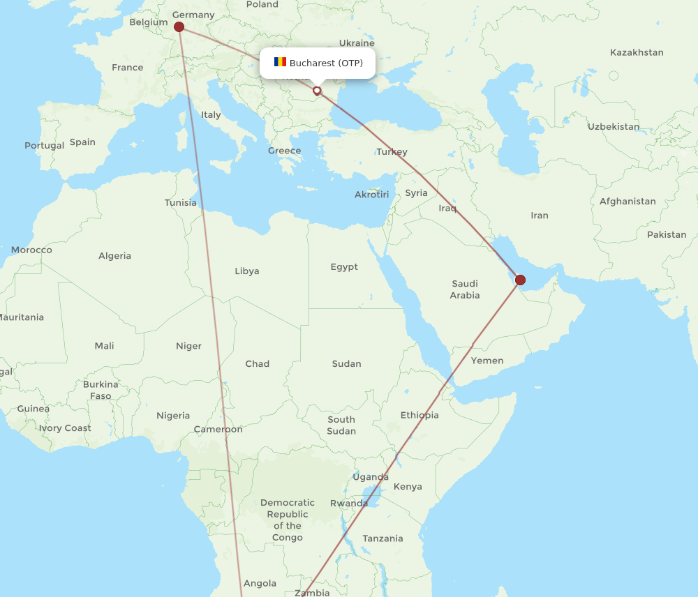 WDH-OTP flight routes
