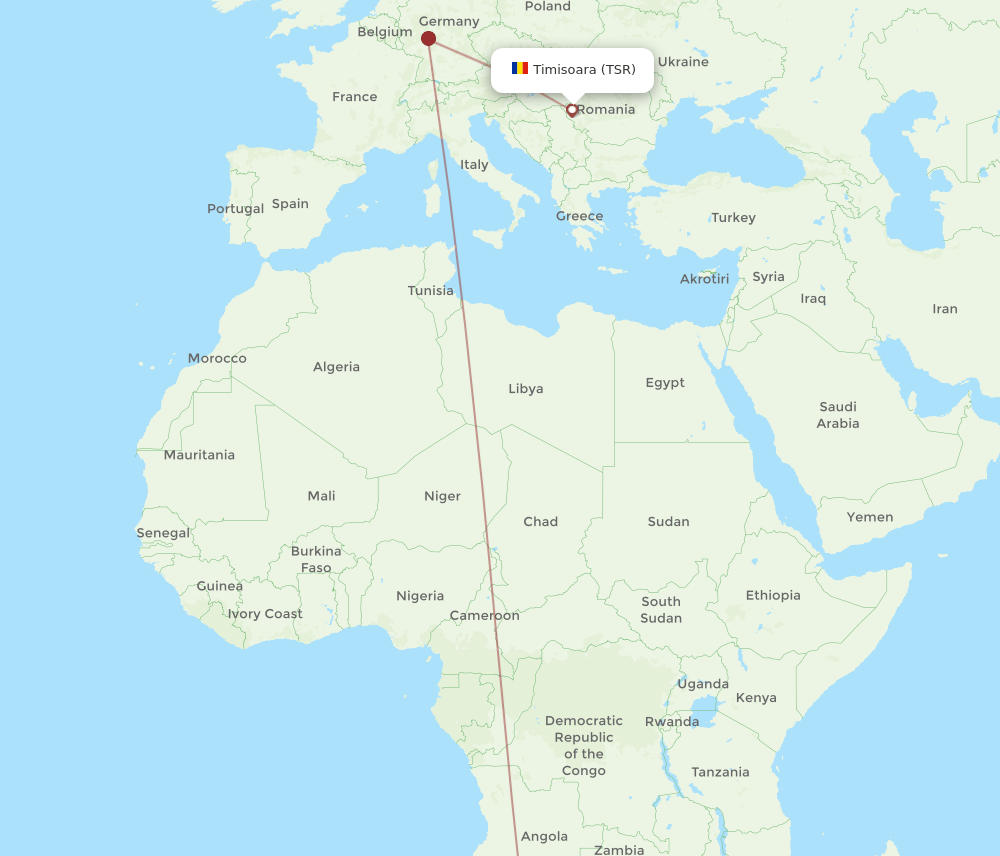 WDH-TSR flight routes