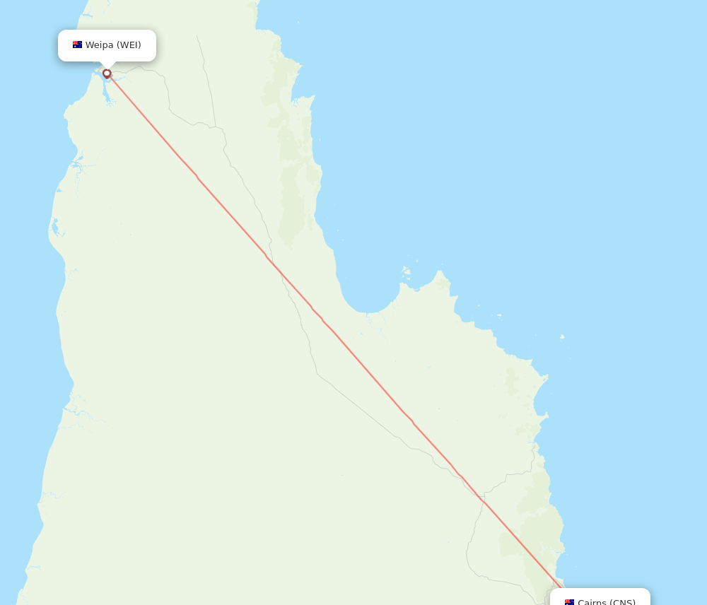 WEI to CNS flights and routes map