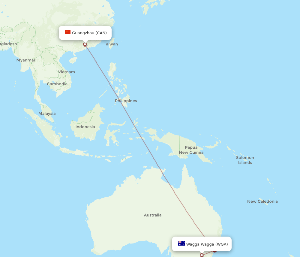 WGA-CAN flight routes