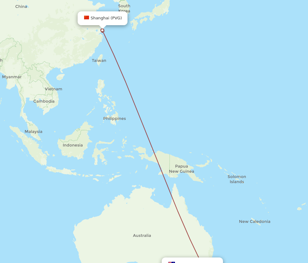 WGA-PVG flight routes