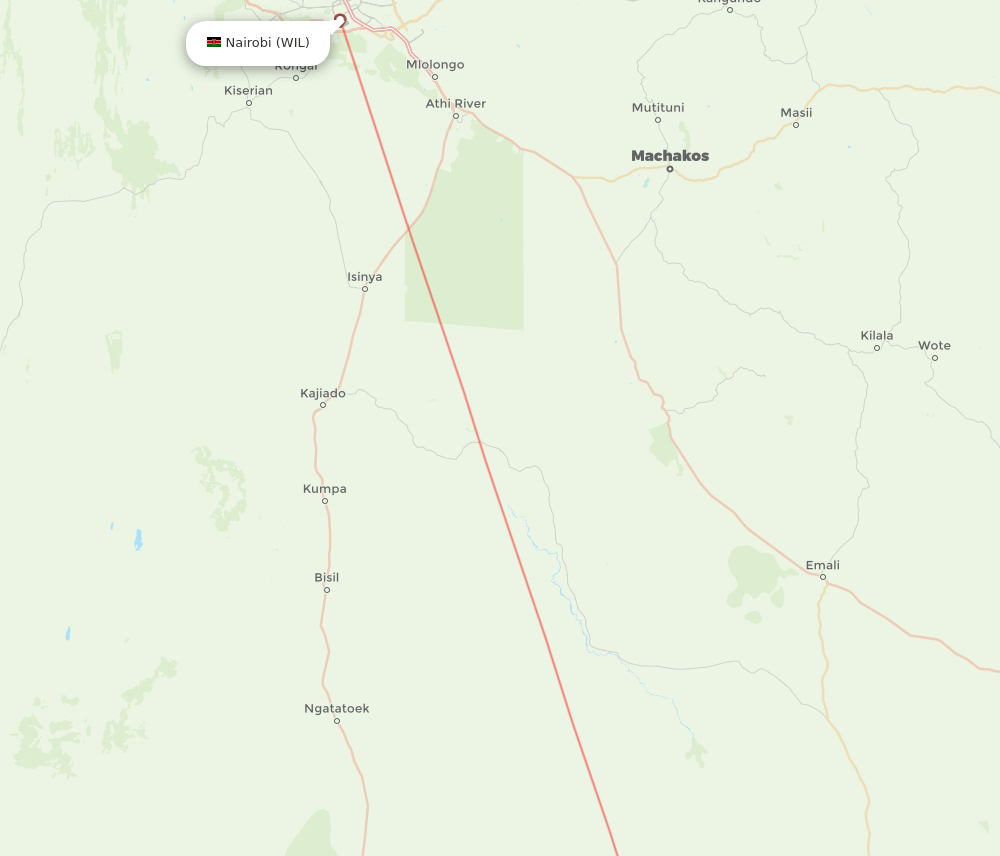 Nairobi - Amboseli route map and flight paths