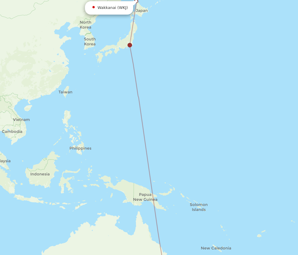 WKJ-SYD flight routes