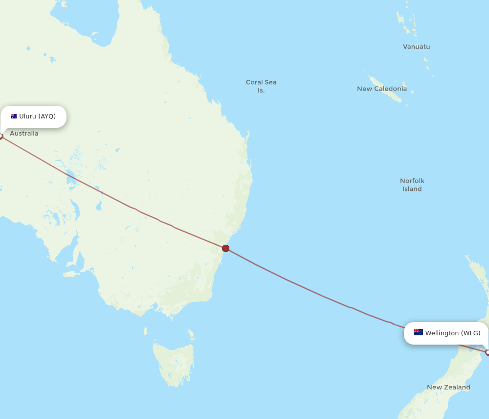 WLG-AYQ flight routes