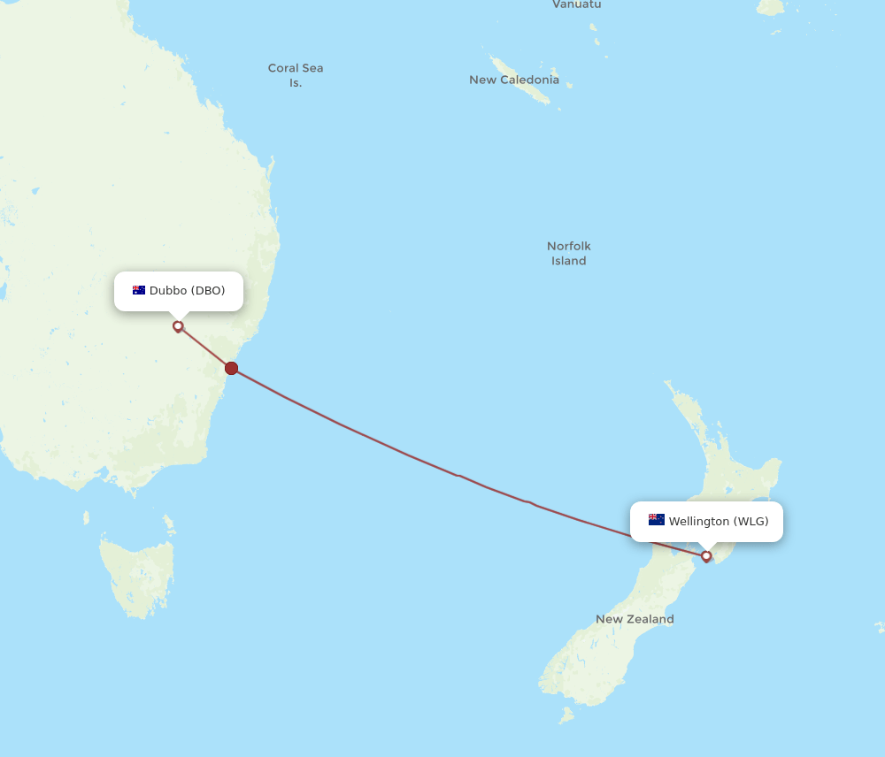 WLG-DBO flight routes