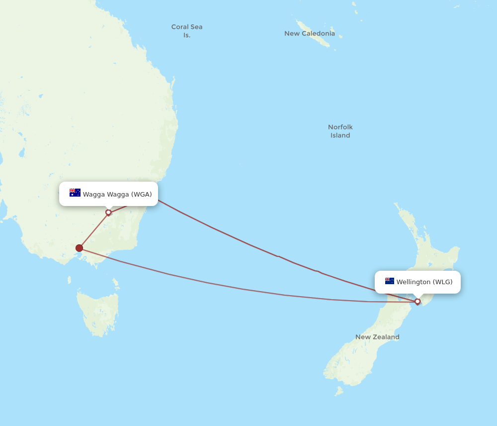 WLG-WGA flight routes