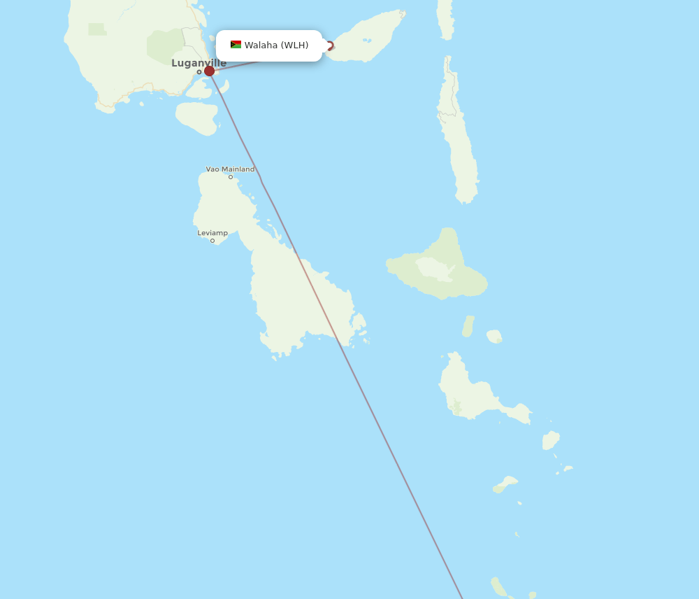 Walaha - Port Vila route map and flight paths