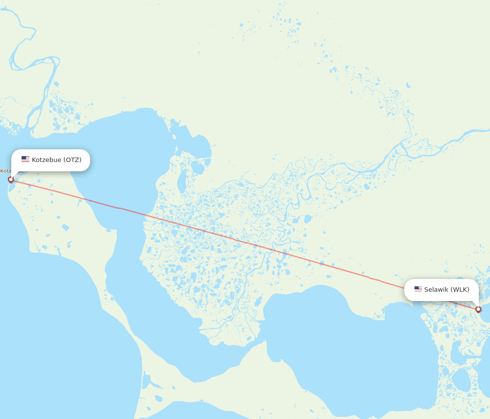 WLK to OTZ flights and routes map