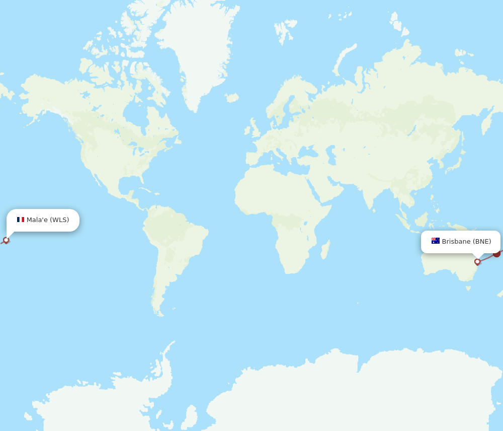 WLS-BNE flight routes