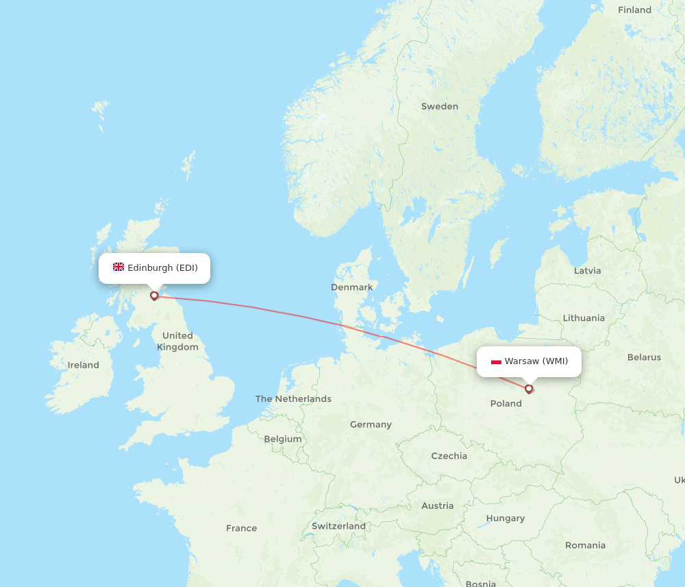 WMI to EDI flights and routes map