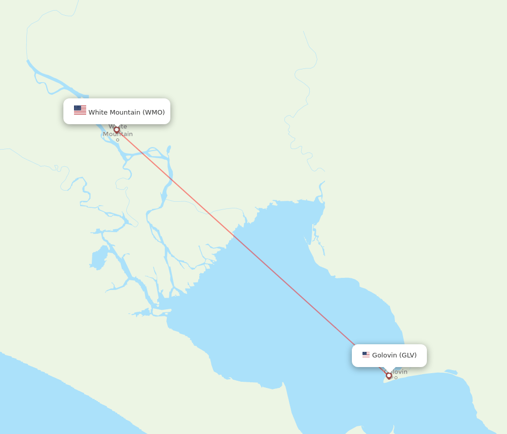 White Mountain - Golovin route map and flight paths