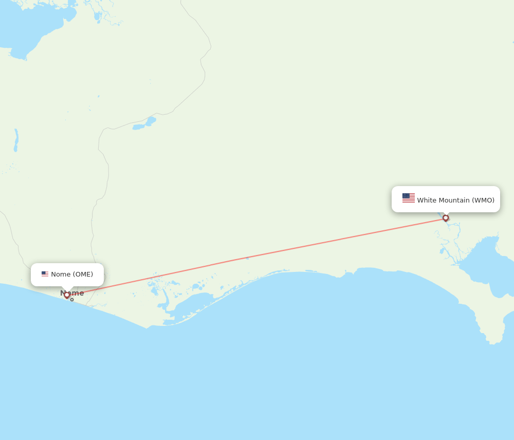 White Mountain - Nome route map and flight paths