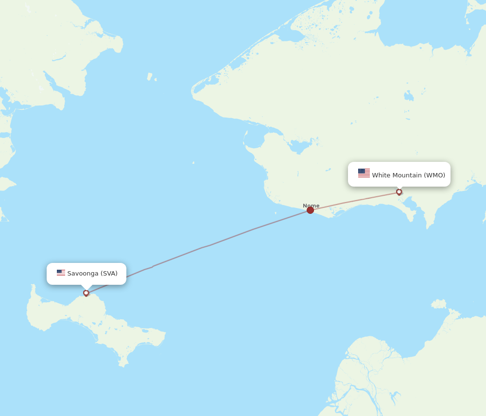 Savoonga - White Mountain route map and flight paths