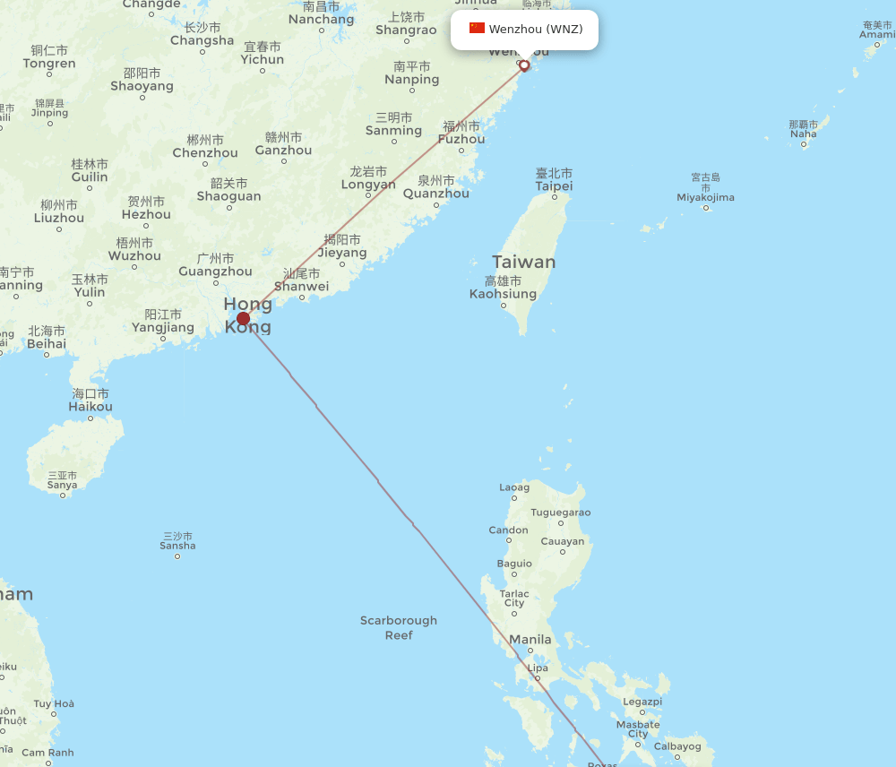 WNZ-CEB flight routes
