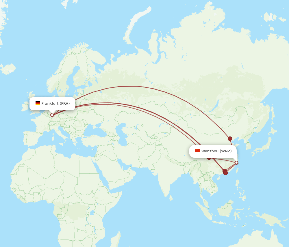 WNZ-FRA flight routes