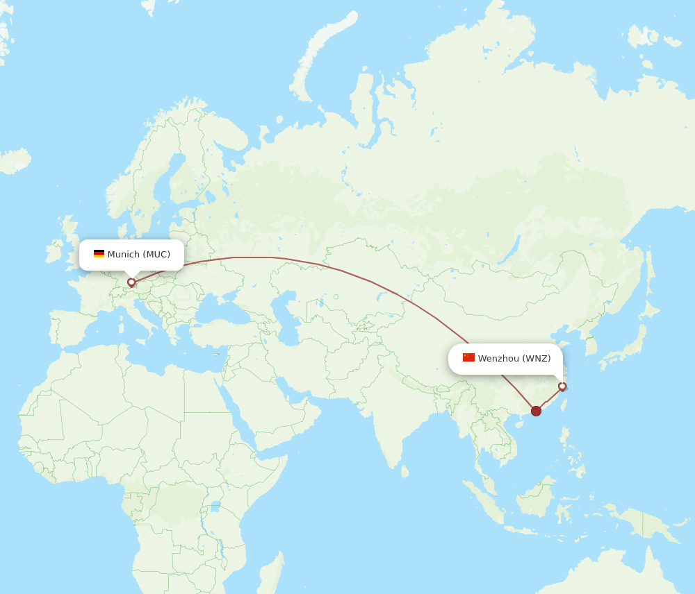 WNZ-MUC flight routes