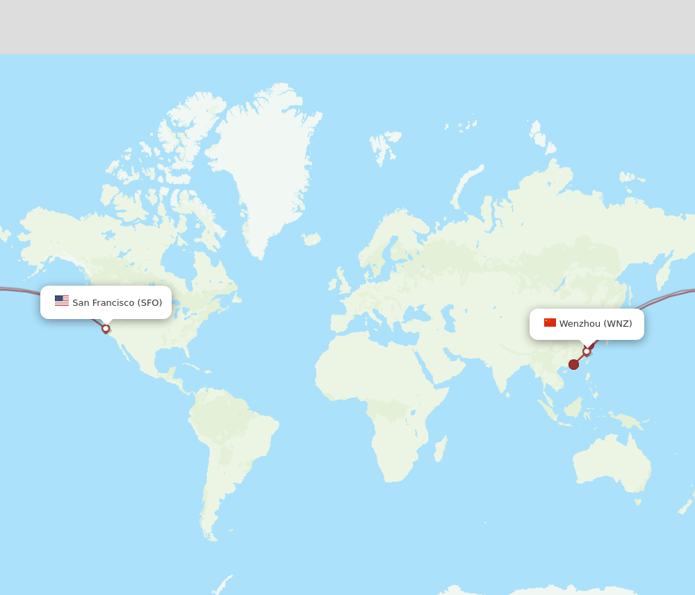 WNZ-SFO flight routes