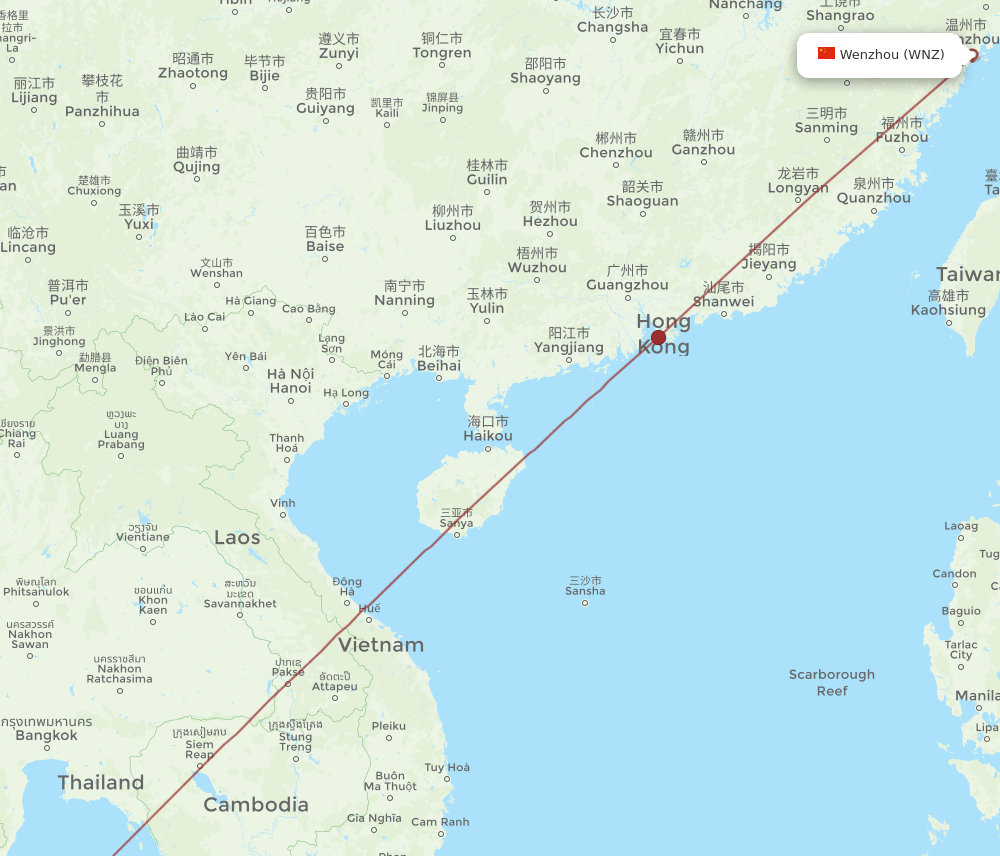 WNZ-USM flight routes