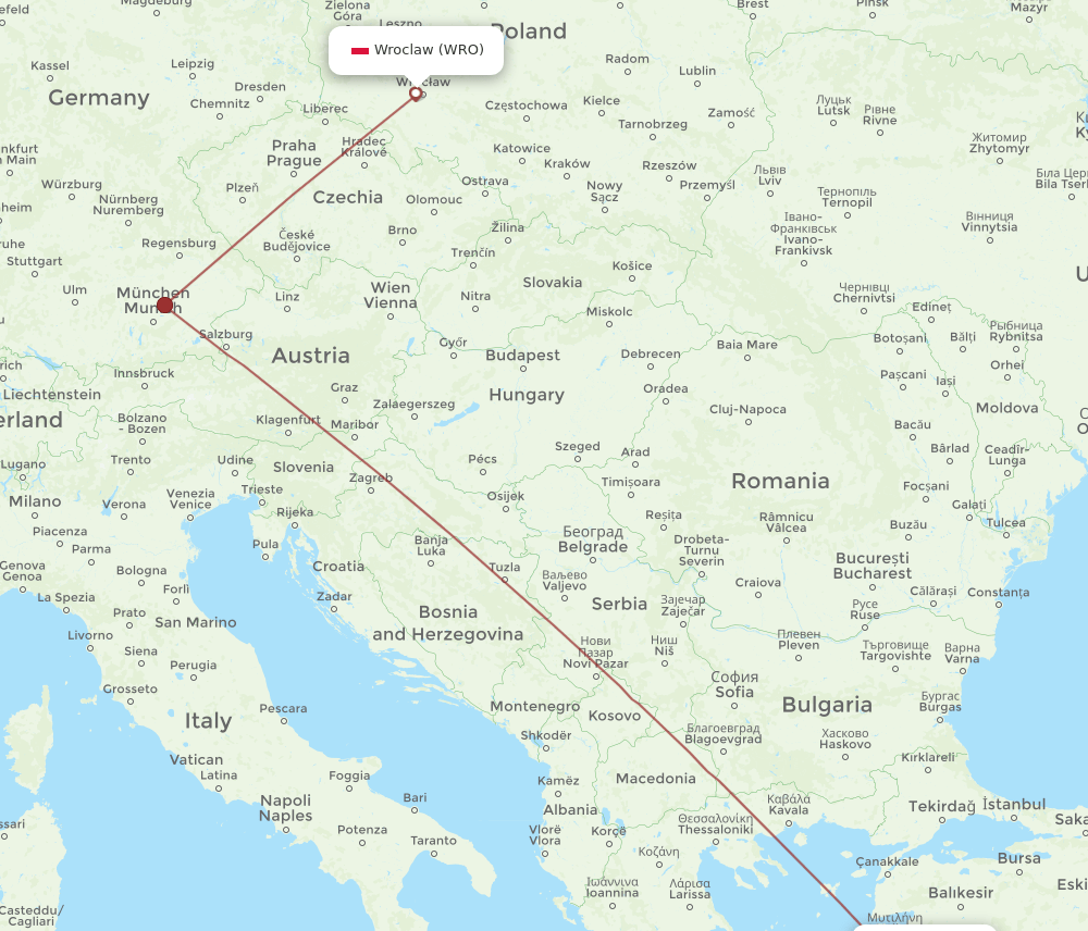 WRO-ADB flight routes