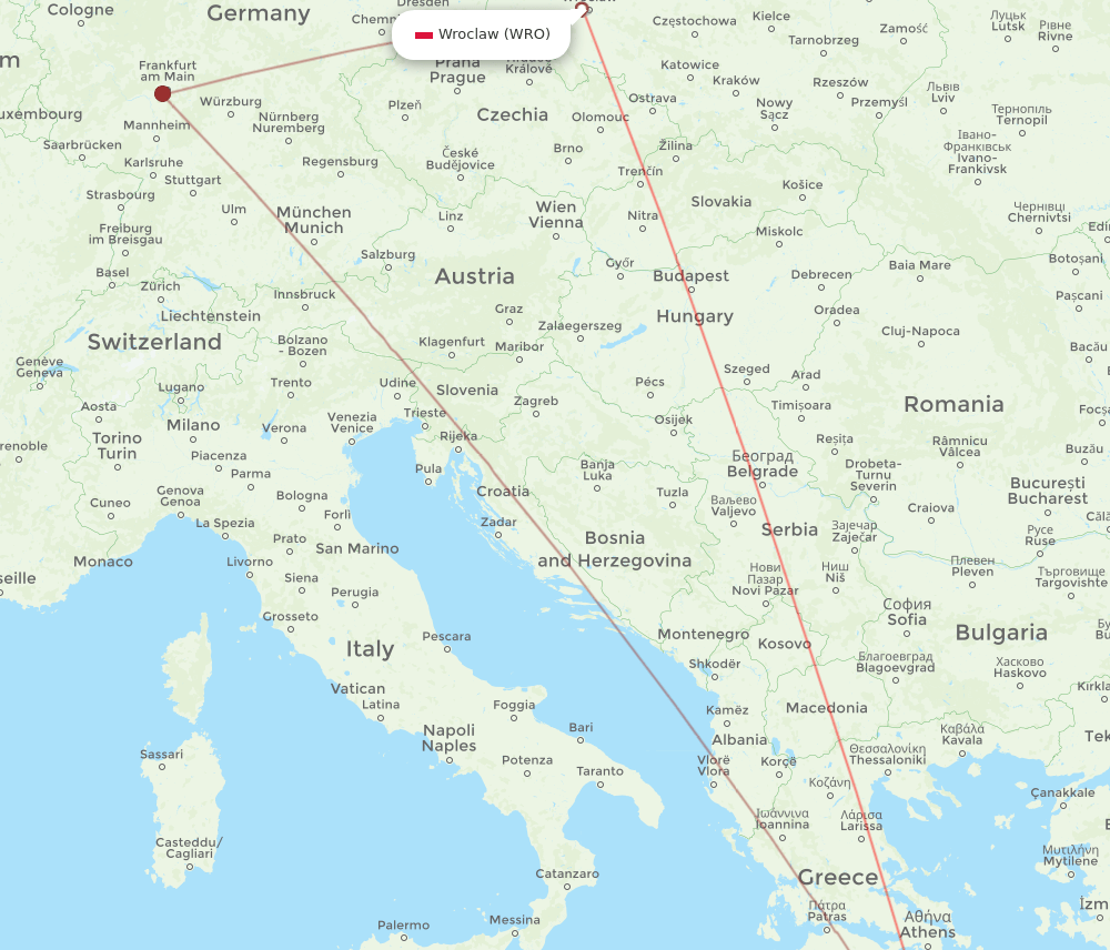 WRO-CHQ flight routes