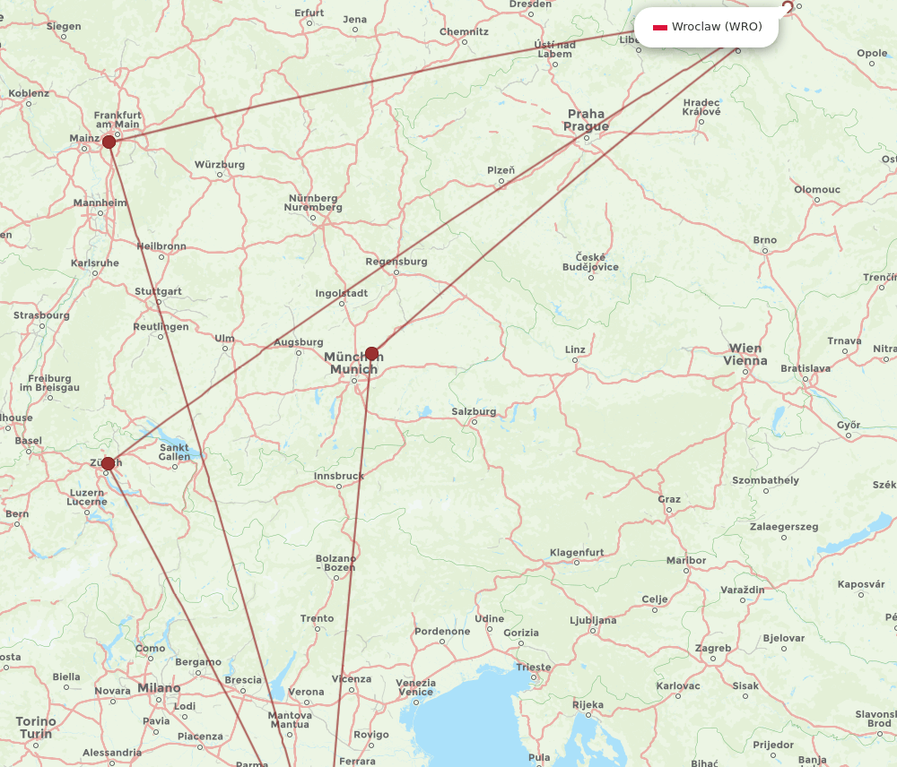 WRO-FLR flight routes