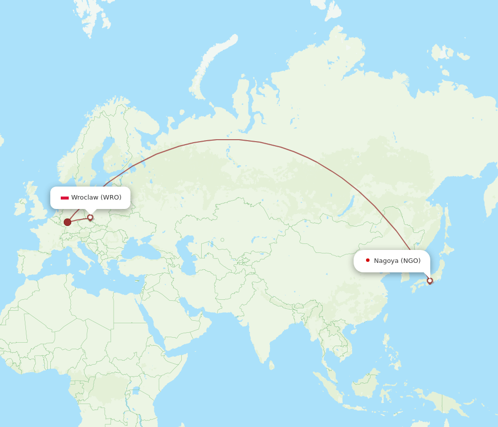 WRO-NGO flight routes