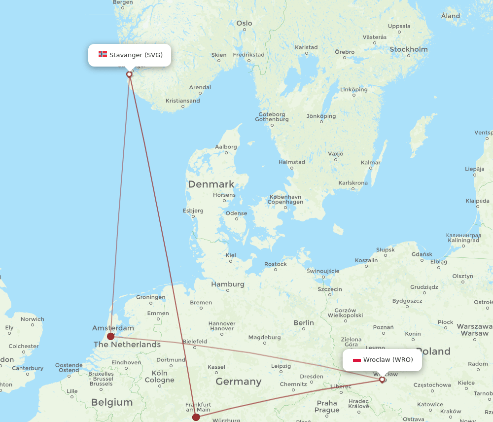 WRO-SVG flight routes