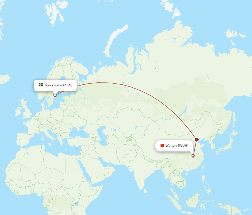WUH-ARN flight routes