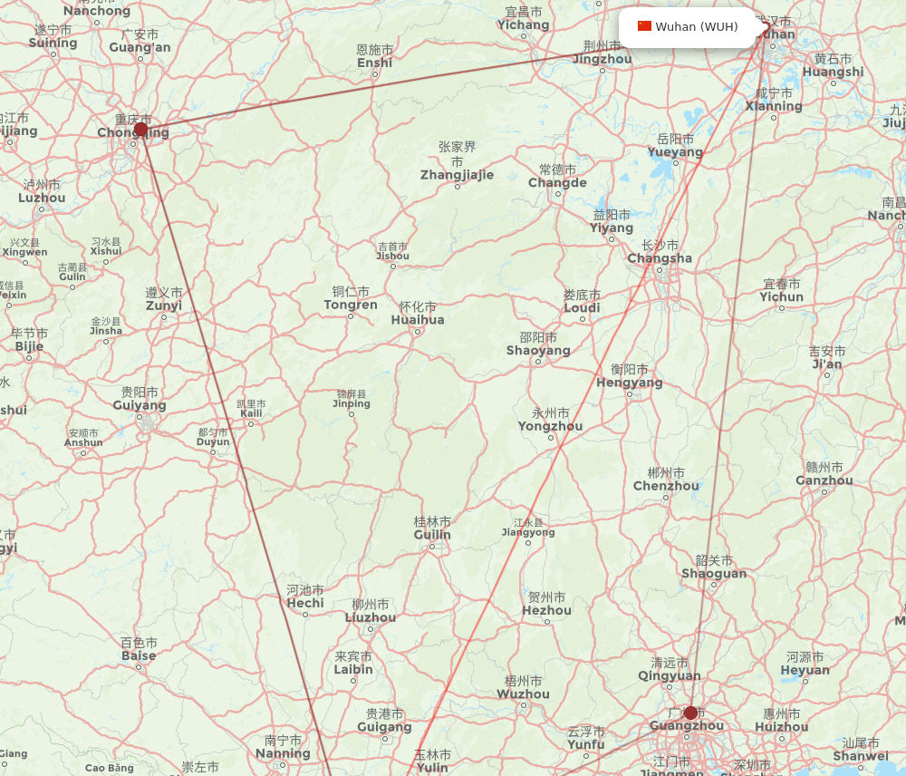 WUH-BHY flight routes