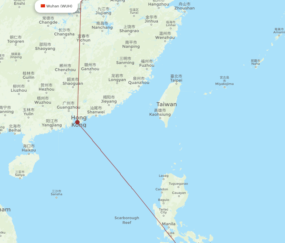 WUH-CEB flight routes