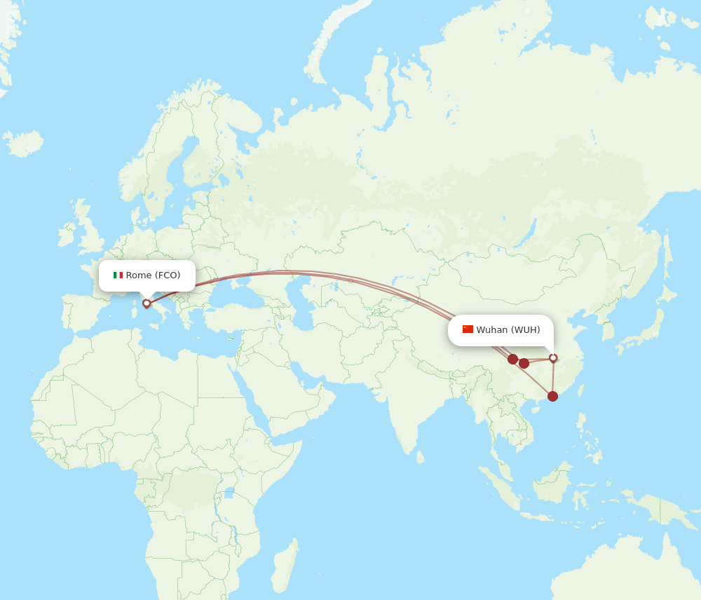 WUH-FCO flight routes