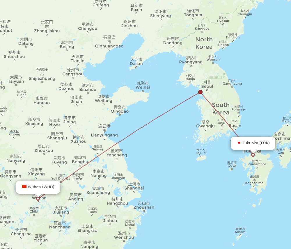 WUH-FUK flight routes