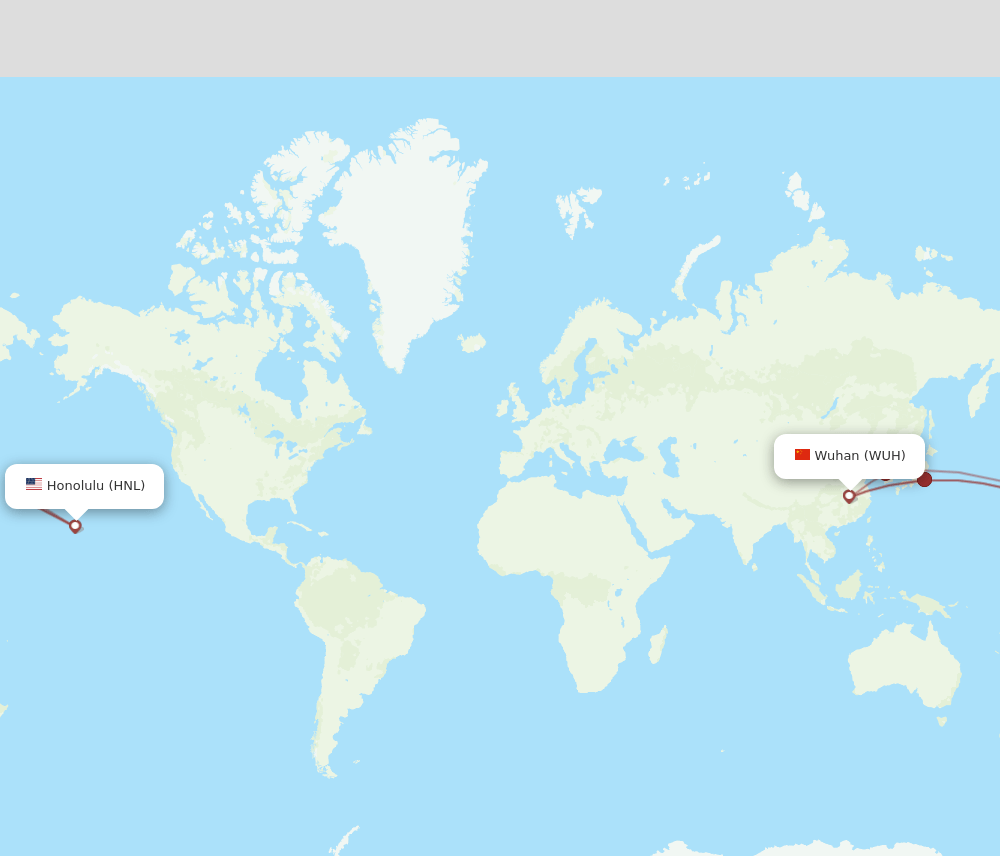 WUH-HNL flight routes