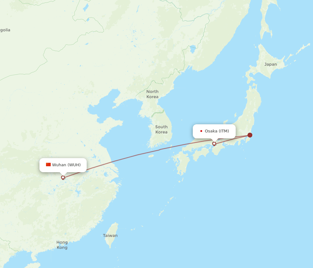 WUH-ITM flight routes