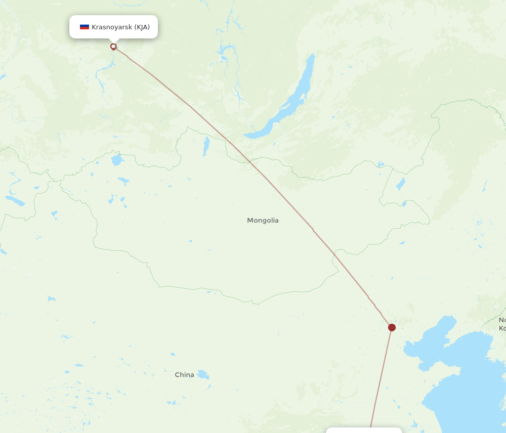 WUH-KJA flight routes