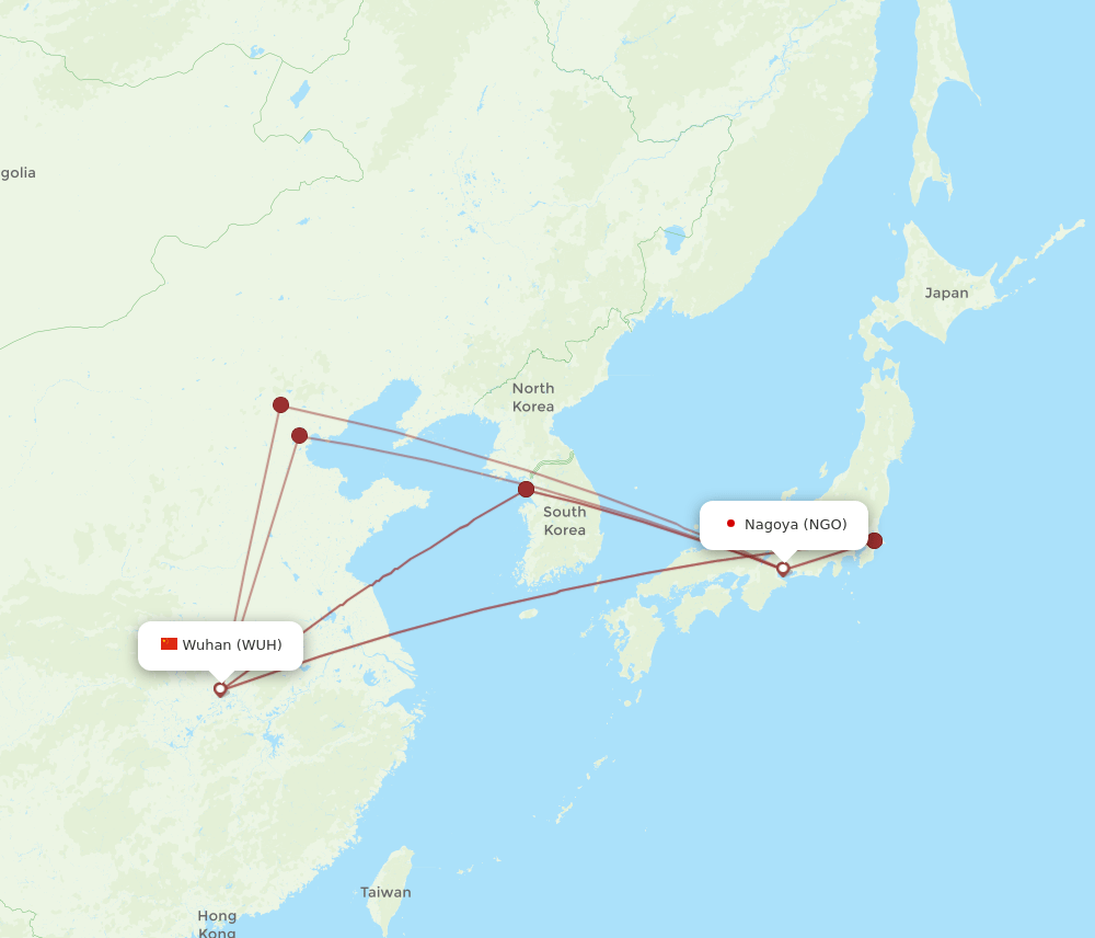 WUH-NGO flight routes