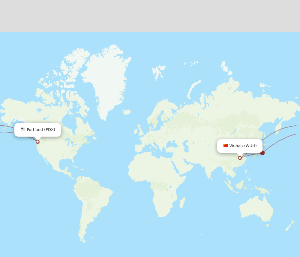 WUH-PDX flight routes