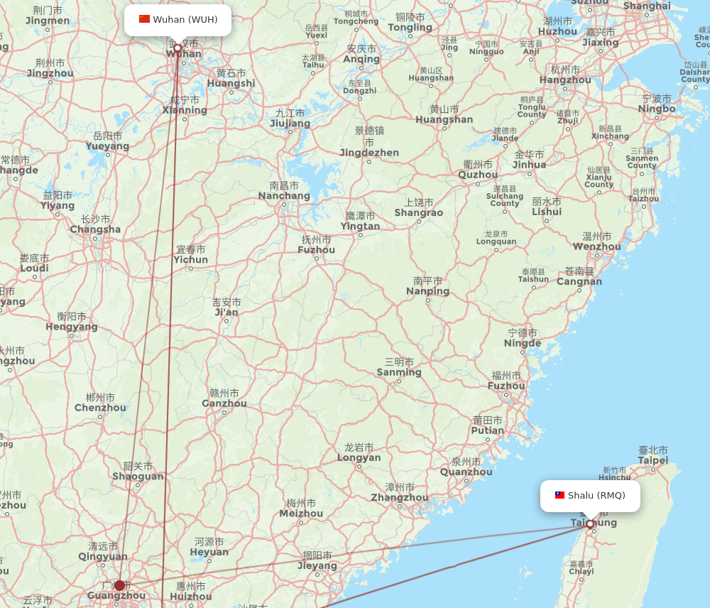 WUH-RMQ flight routes