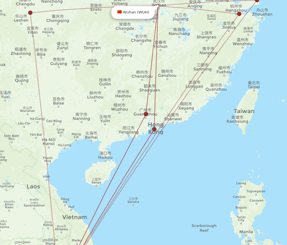 WUH to SGN flights and routes map