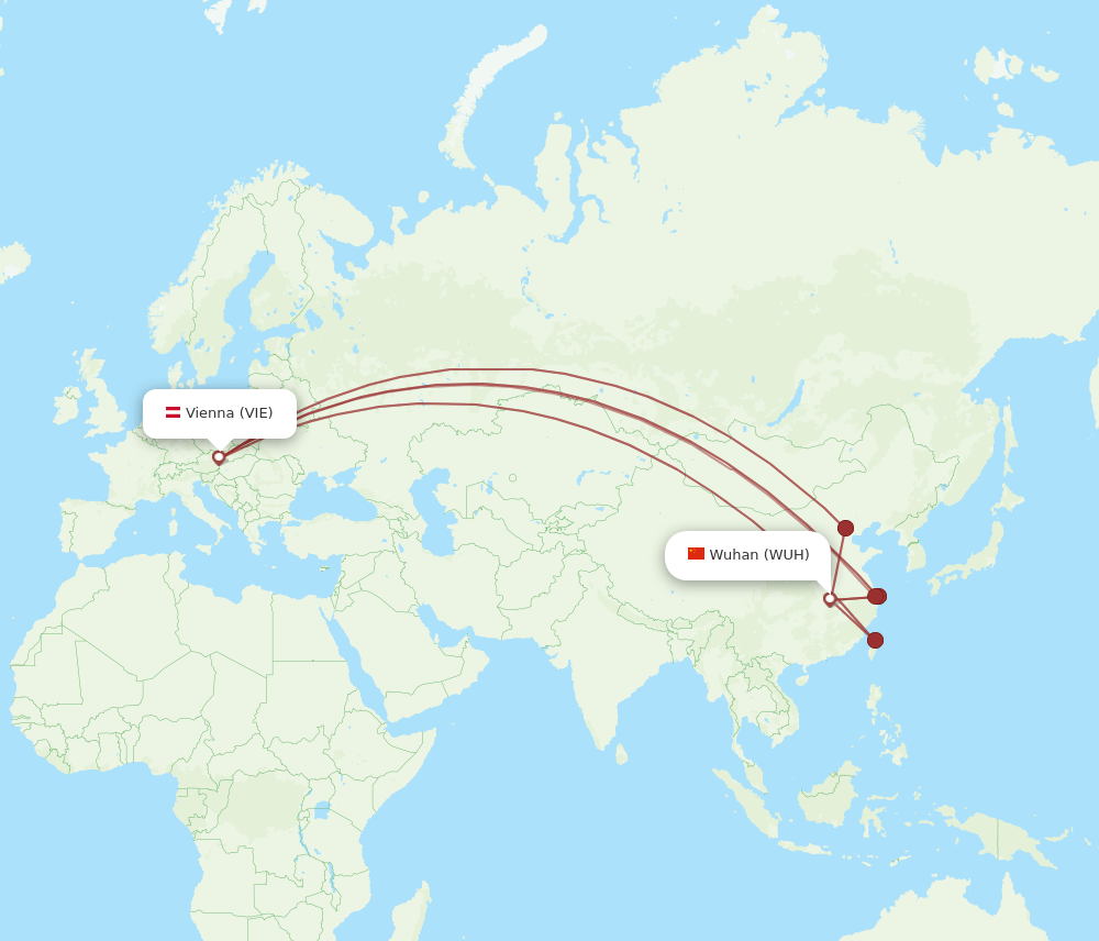 WUH-VIE flight routes