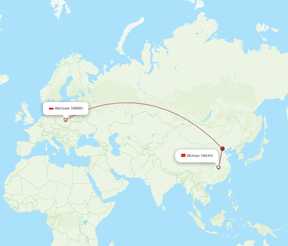 WUH-WAW flight routes